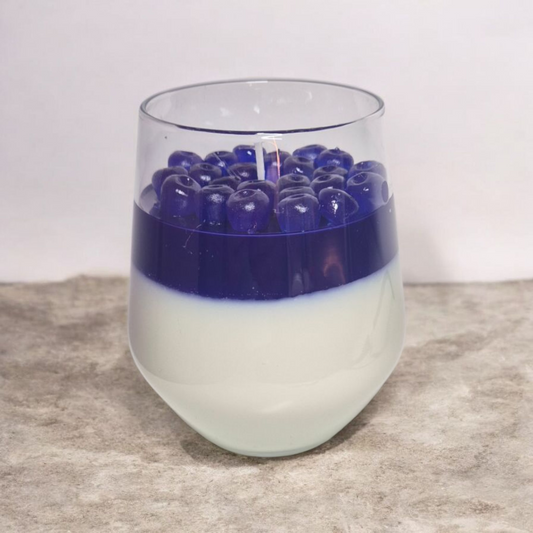 Kerze Panna Cotta Heidelbeere